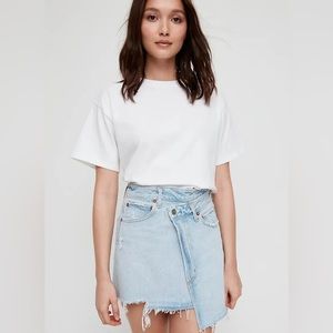 AGOLDE Criss Cross Denim Miniskirt Size 28